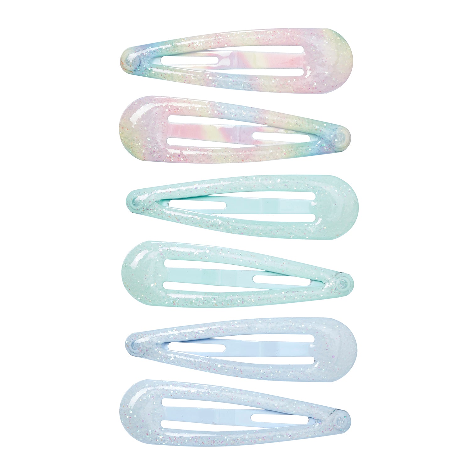 Hair clips Nanda green (6 pcs/card, 1 card)