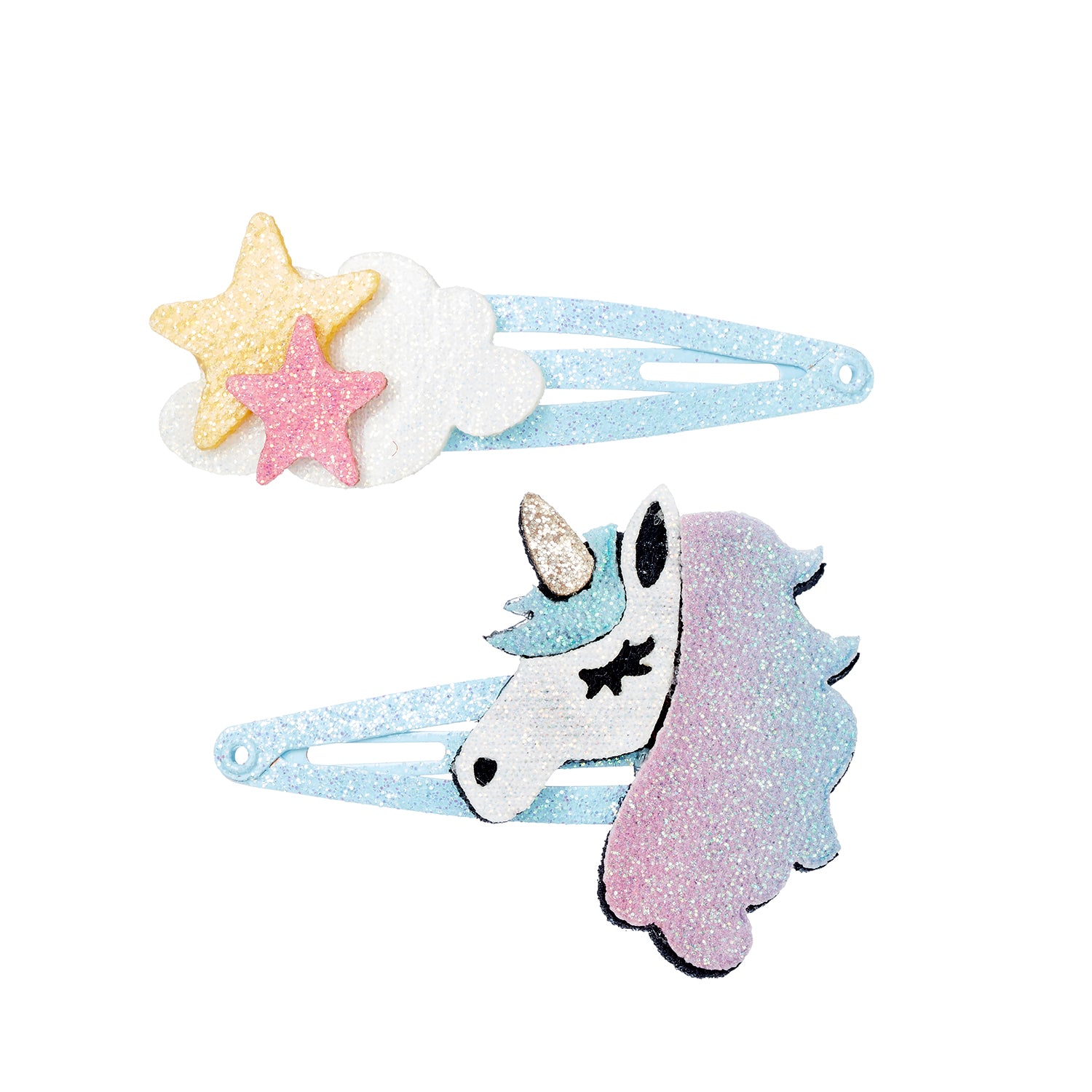 Hair clips Gladys unicorn (2 pcs/card, 1 card)