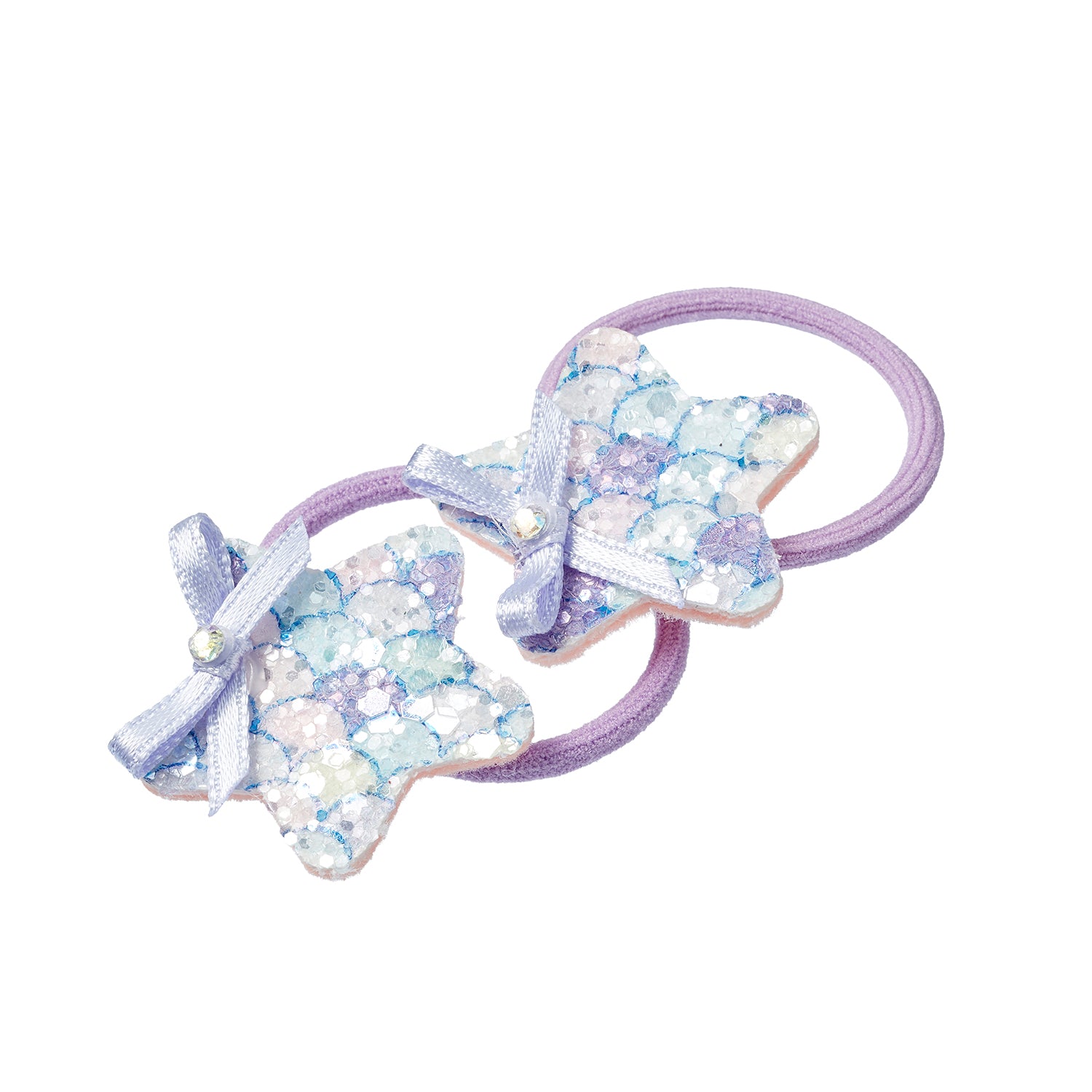 Hair elastics Zuse star purple  (2 pcs/card, 1 card)