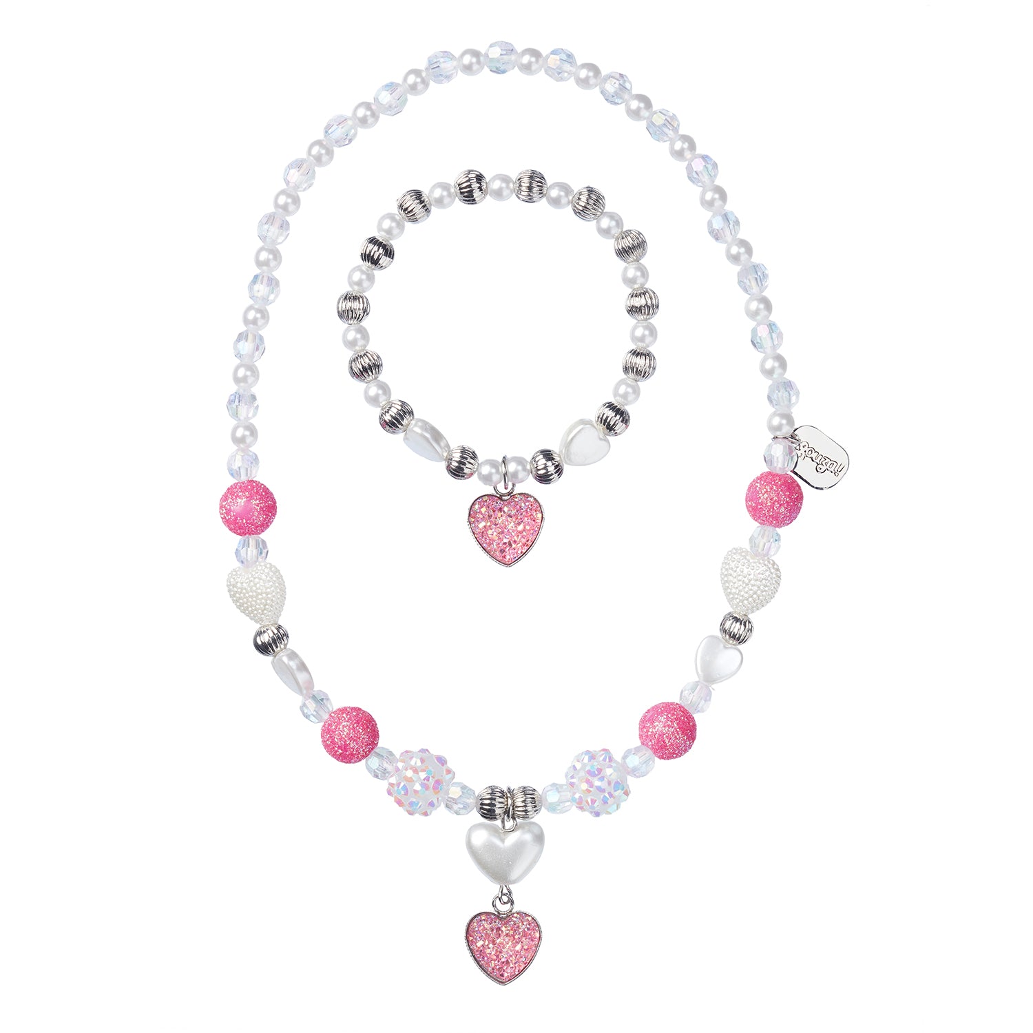 Necklace & bracelet set Mikky heart (1 set)