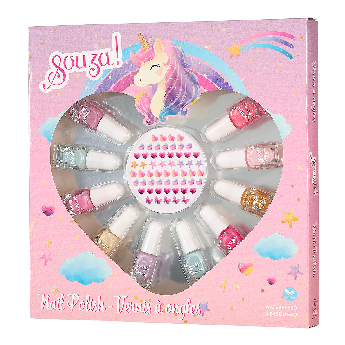 Souza! nail polish set with a unicorn design