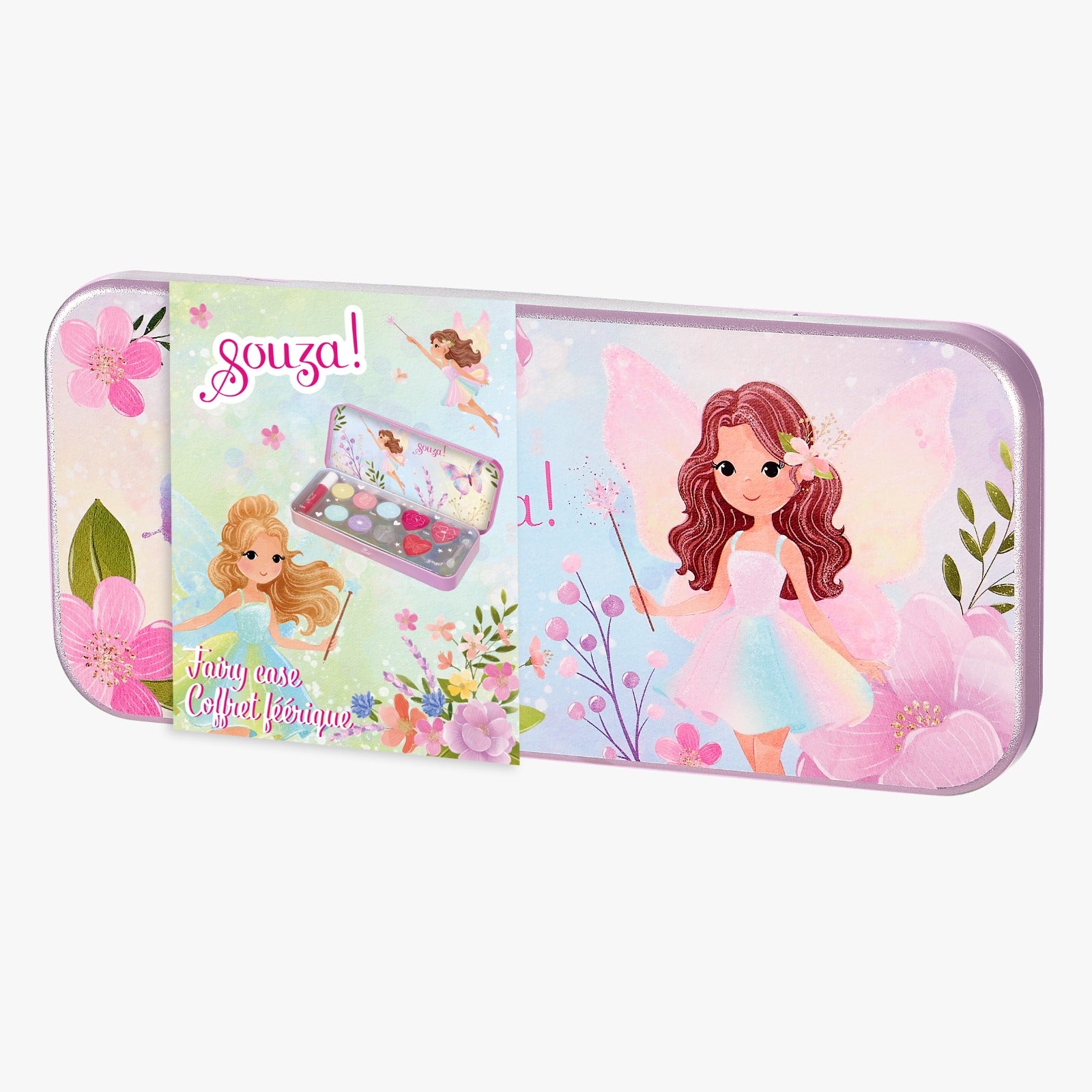 Makeup case with fairy design and 'Souza!' branding 