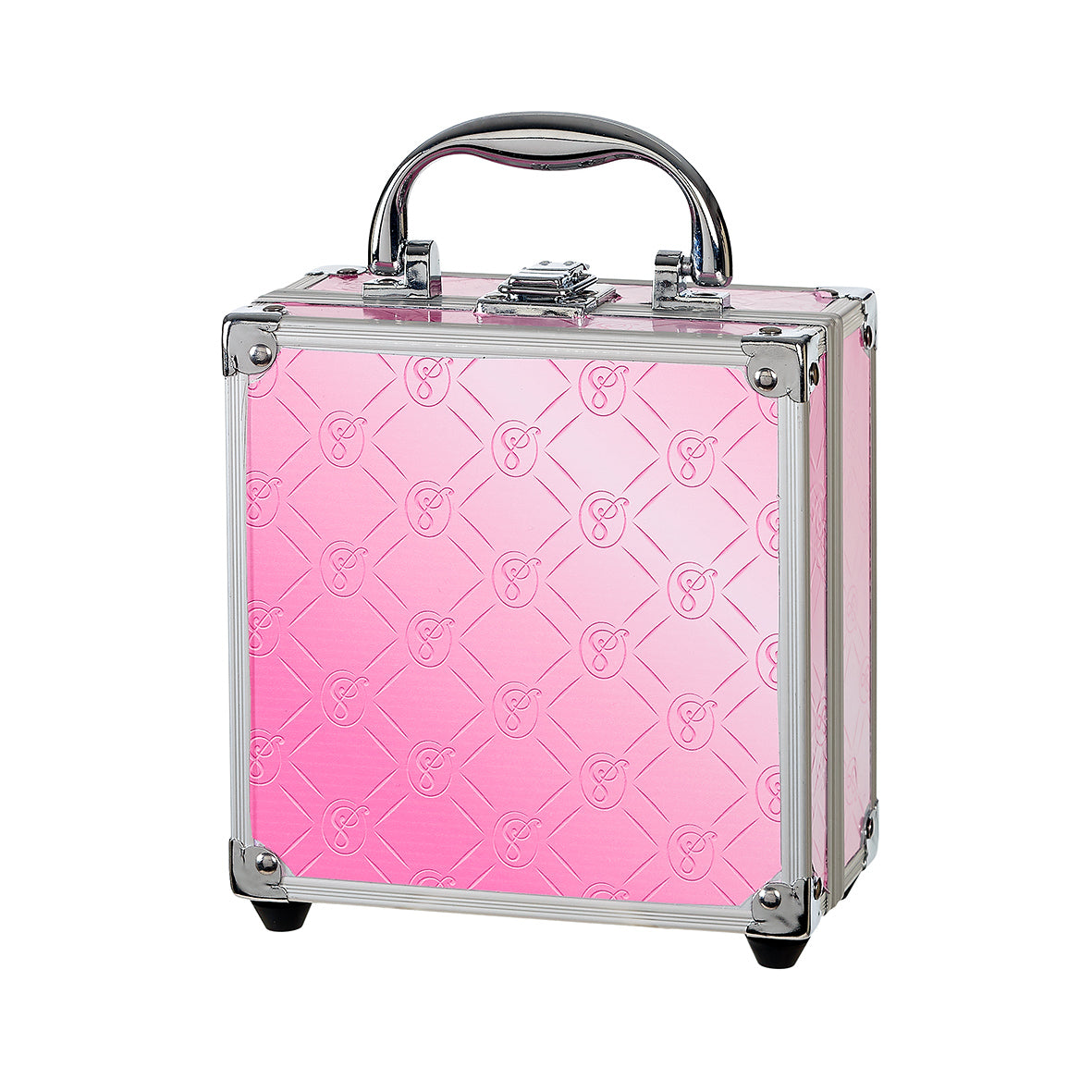 Pink makeup case with a pattern