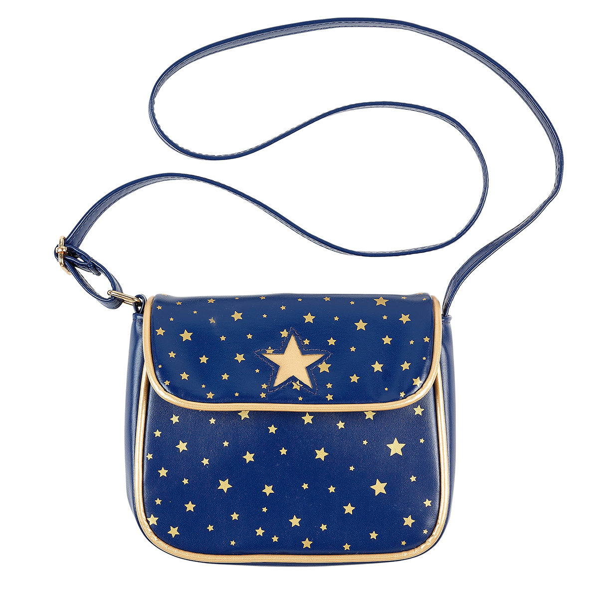 Blue crossbody bag with star pattern by Souza!