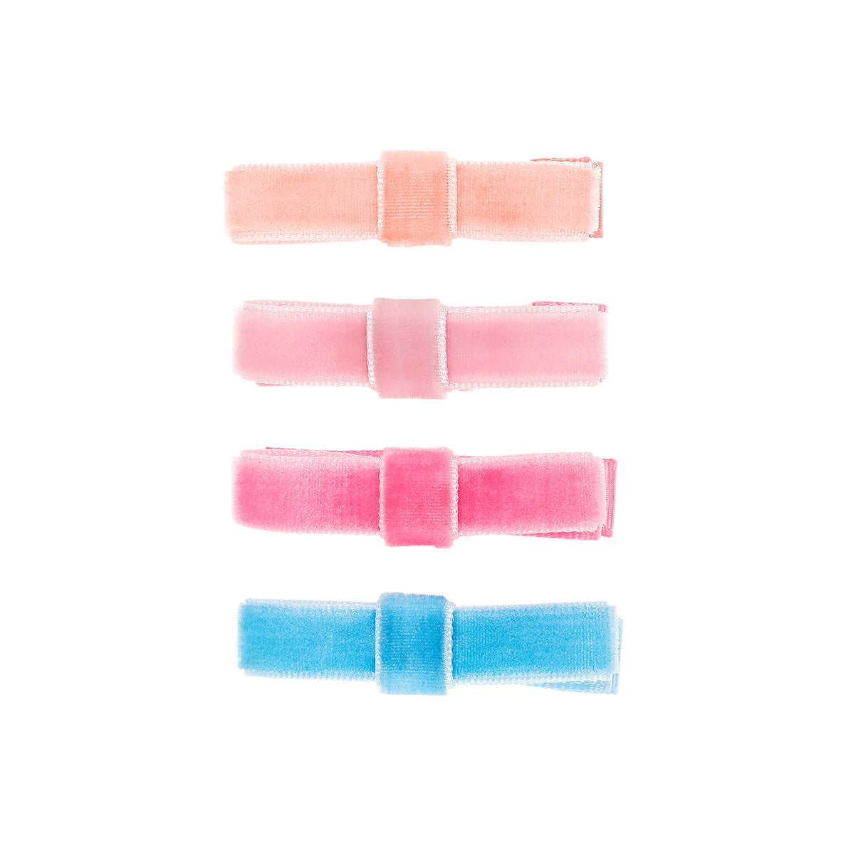 Set of colorful hair clips on a white background by Souza!