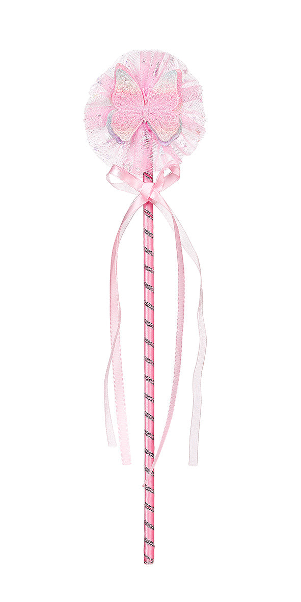 Pink fairy wand with decorative top on a white background by Souza!