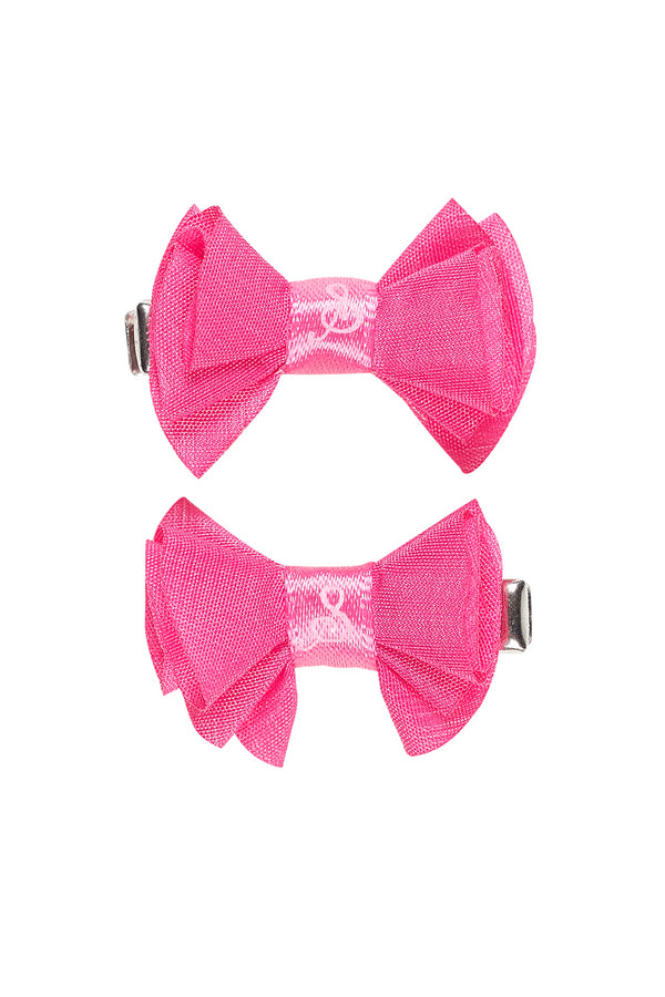 Hair clip Jente, with bow pink (2 pcs/card)