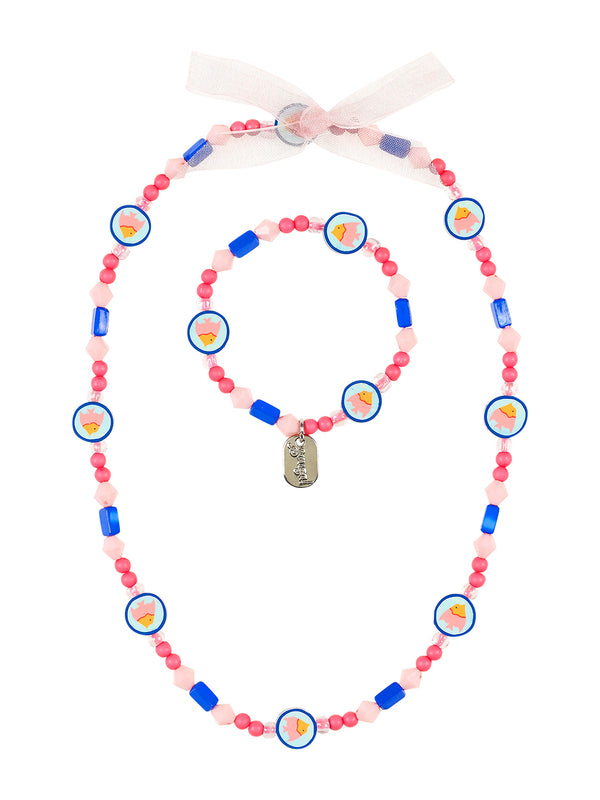 Necklace + bracelet Malene, fish