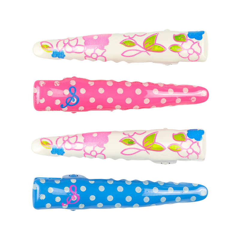 Hair claws Tess, with flower-dots (4 pcs/card)