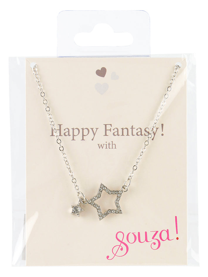 Giftpack necklace star, silver (1 pc/card)