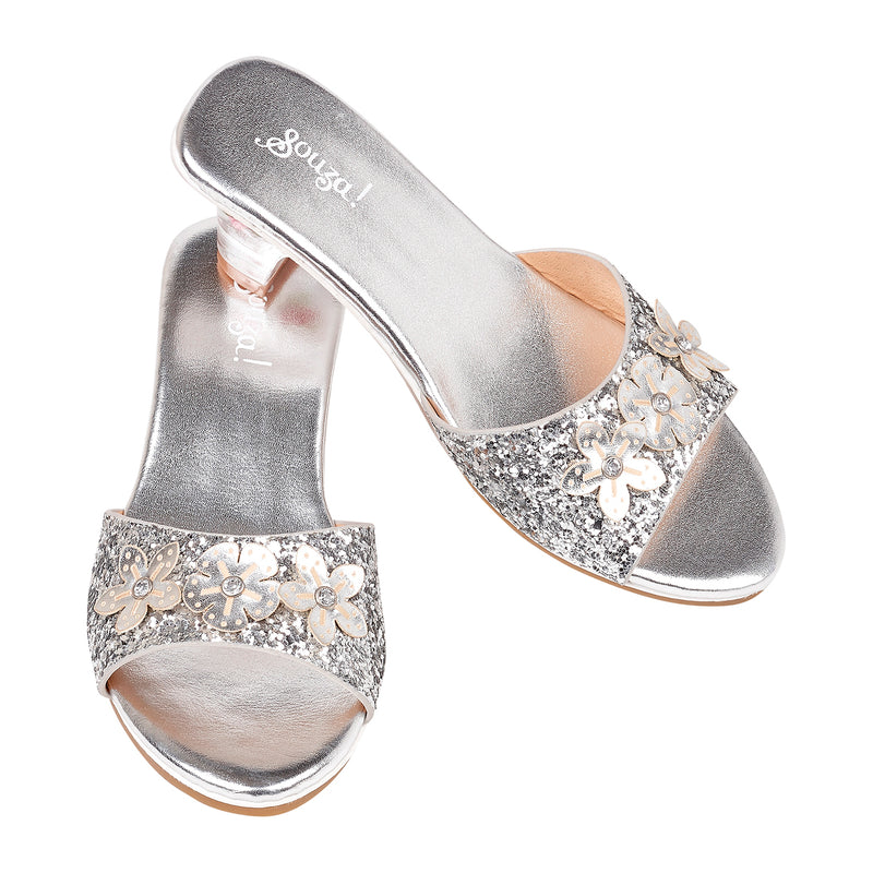 Slipper high heel Mariona, silver metallic