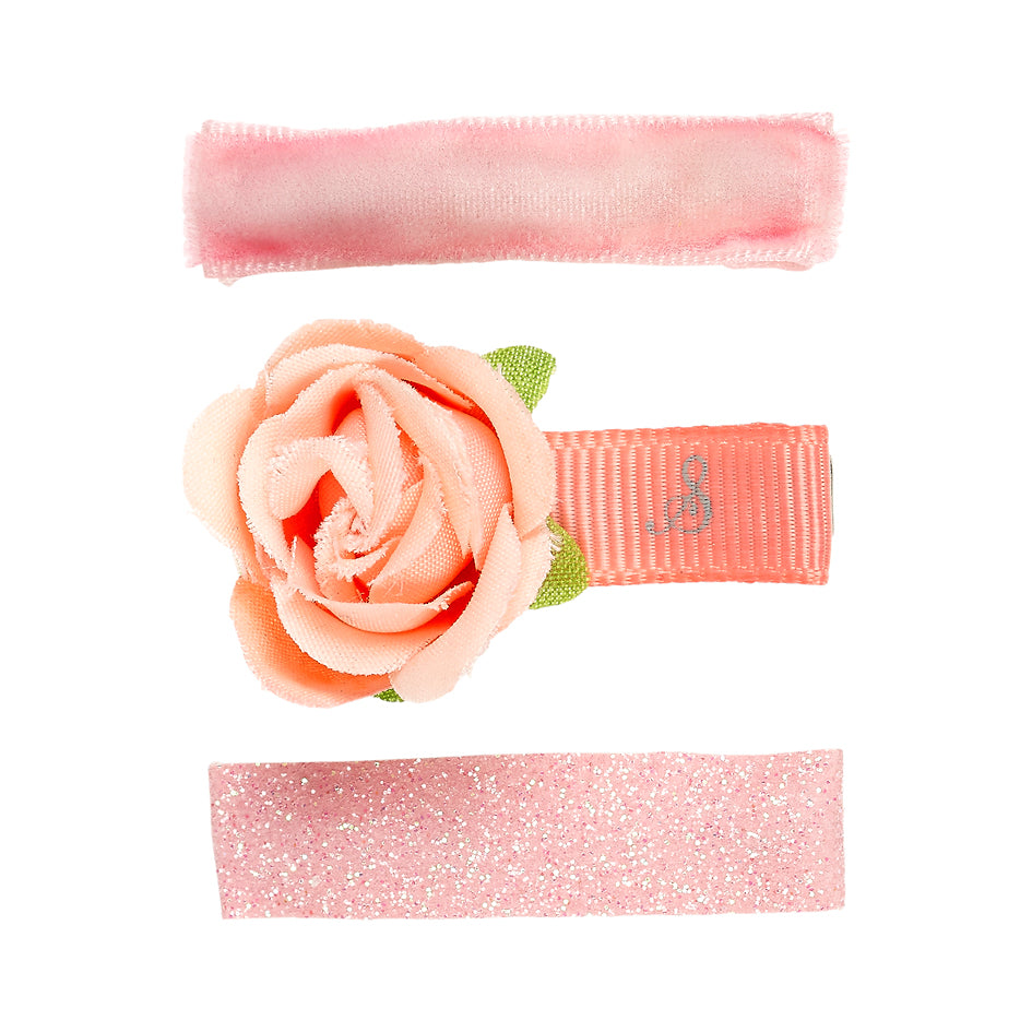 Hair claws Julienne, bow salmon (3 pcs/card)