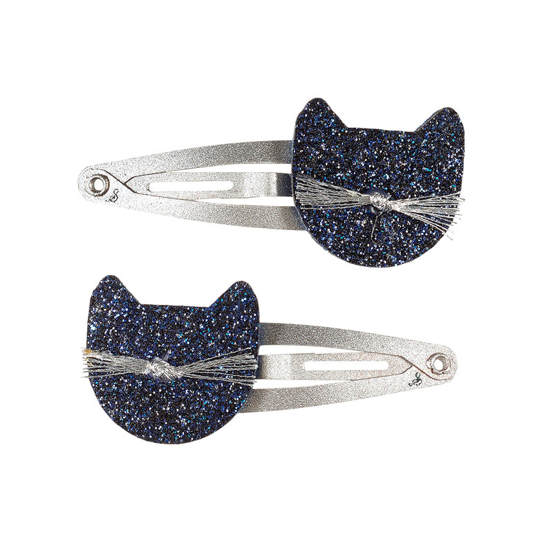 Hair clip Cat, blue (2 pcs/card)