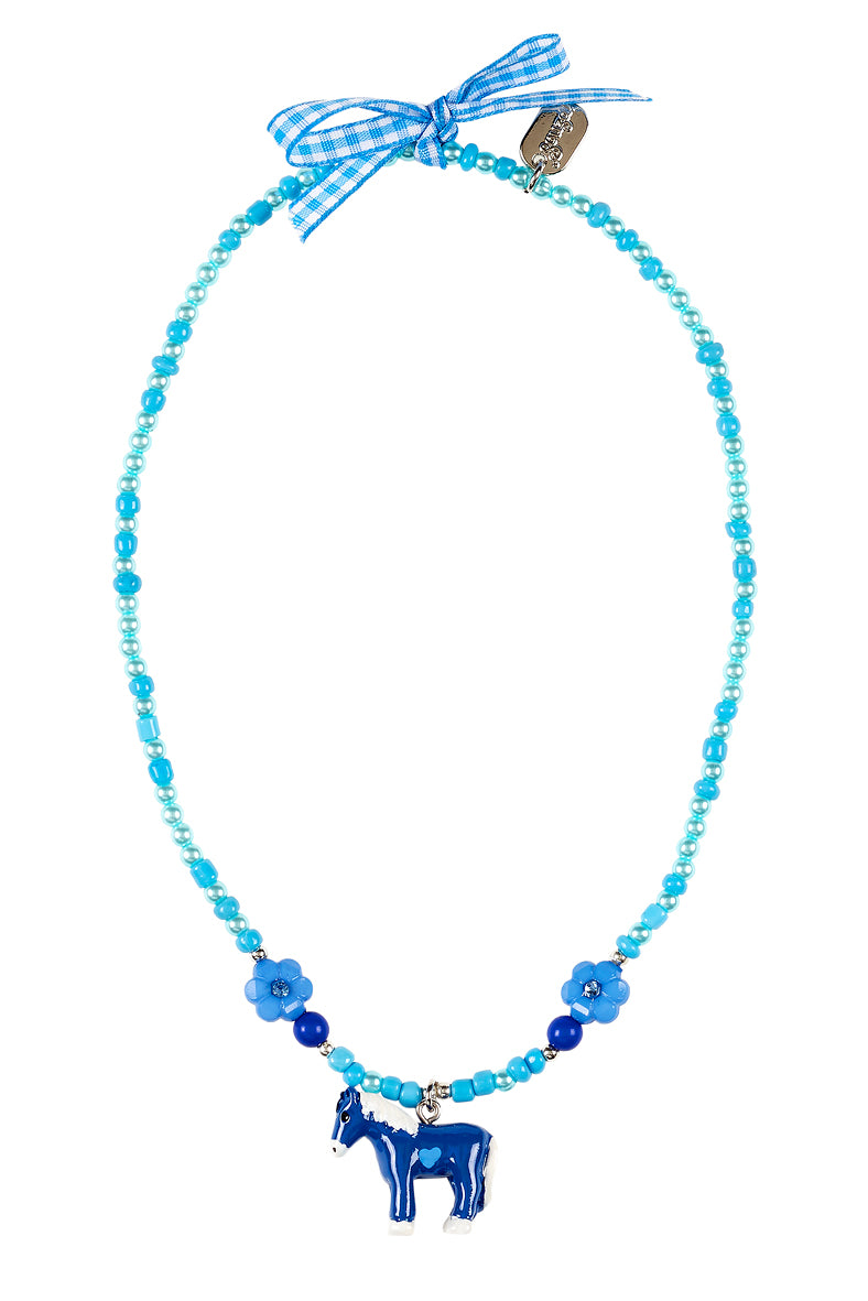 Necklace Cira, horse blue