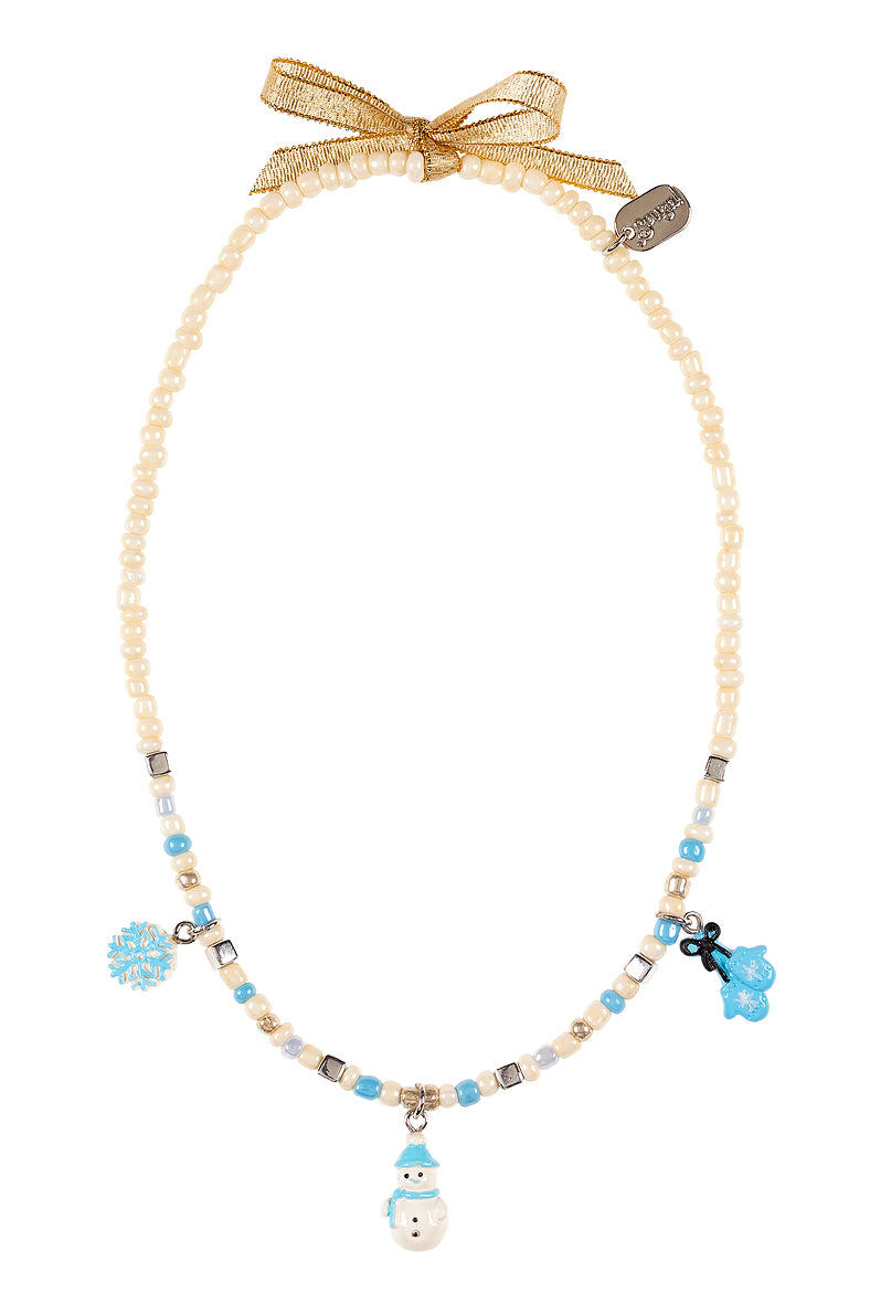 Necklace Milena, Winter with charm, blue