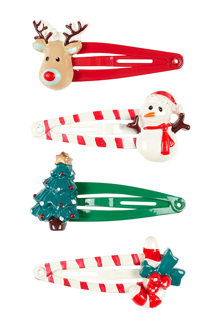Hair clips Justina, Christmas (3 pcs/card)