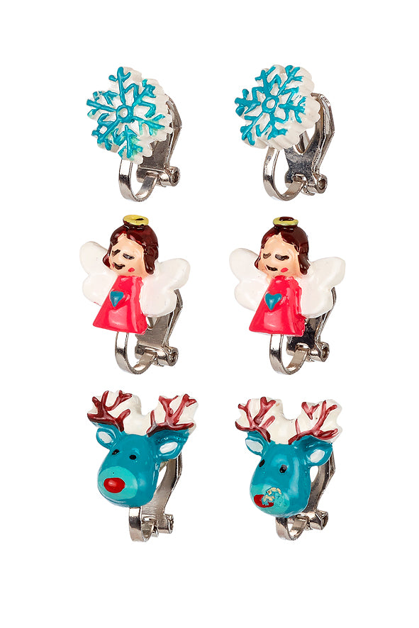 Ear clips Christmas (3 pairs/card)