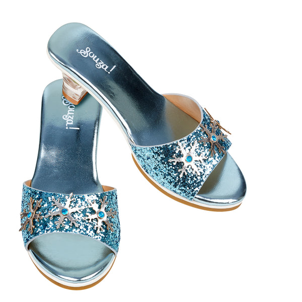 Slipper high heel Ice queen, light blue metallic