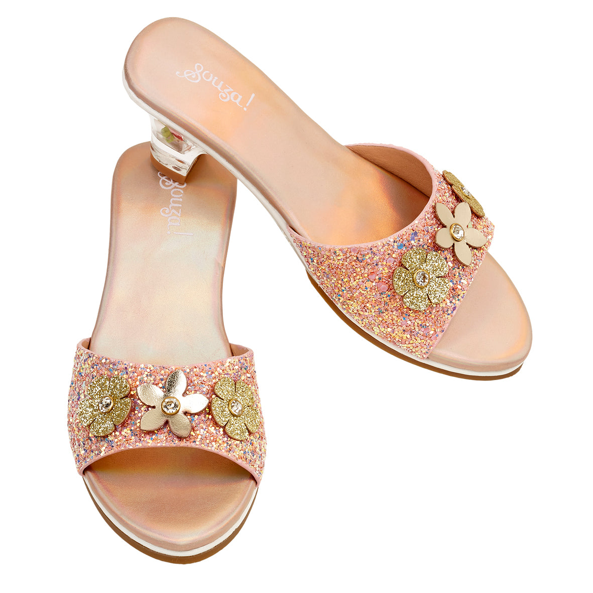 Slipper high heel Clarisse, salmon metallic