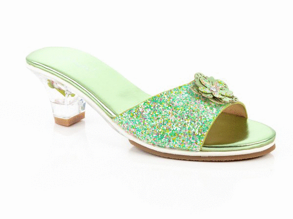 Slipper hoge hak Pippa, mint groen metallic