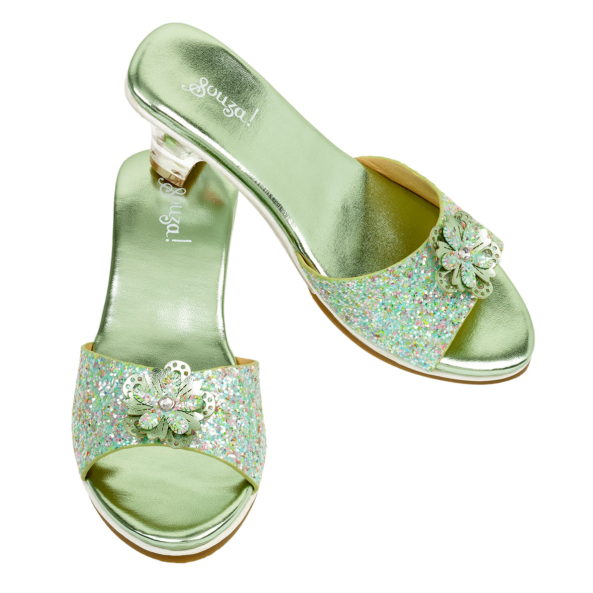 Slipper high heel Pippa, mint green metallic