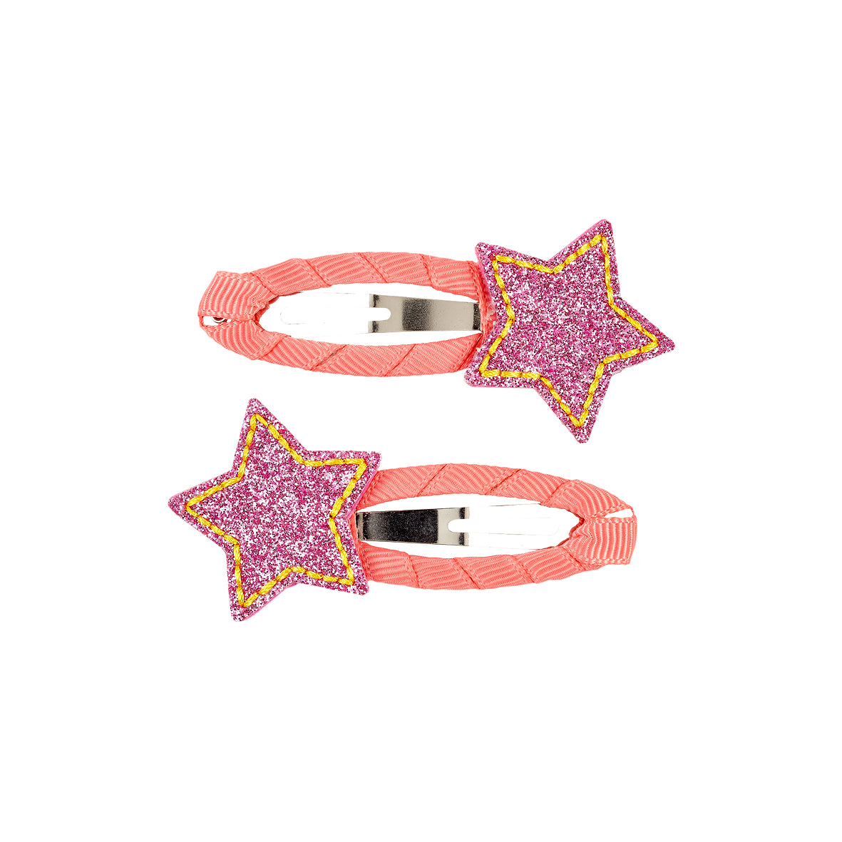 Hair clips Agathe star, pink-coral