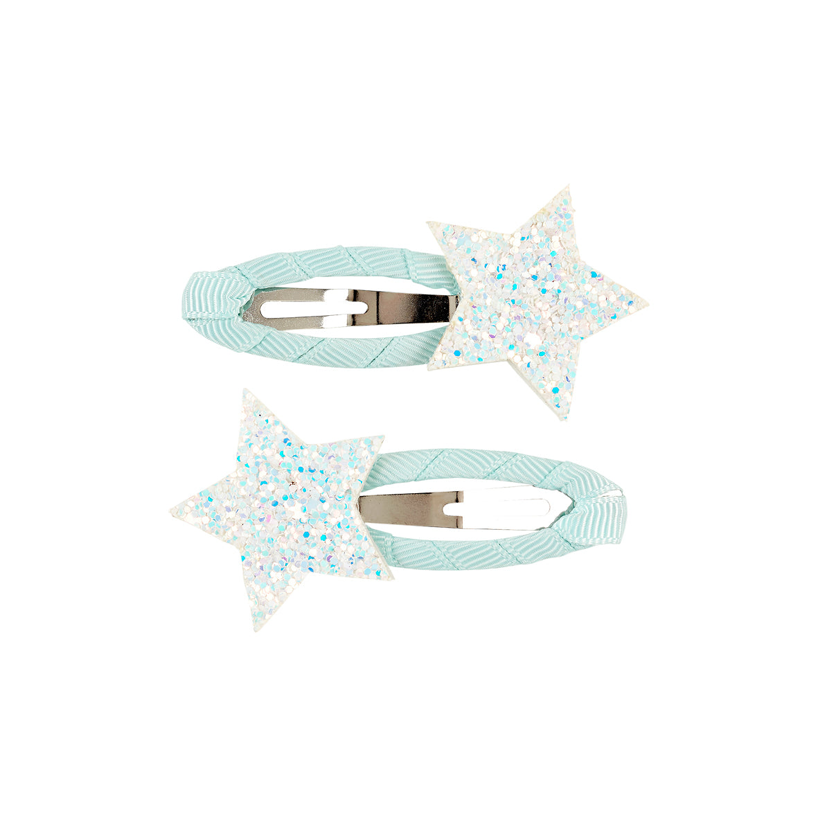 Hair clips Lucia star, white-blue