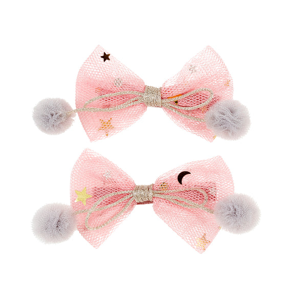 Hair claws Margaux bow, pink