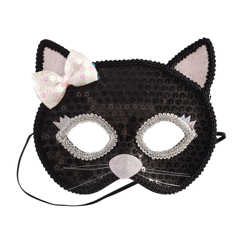 Masker Cat zwart-zilver 