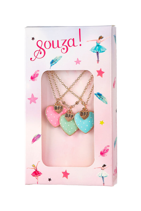 Gift box BFF hearts necklaces