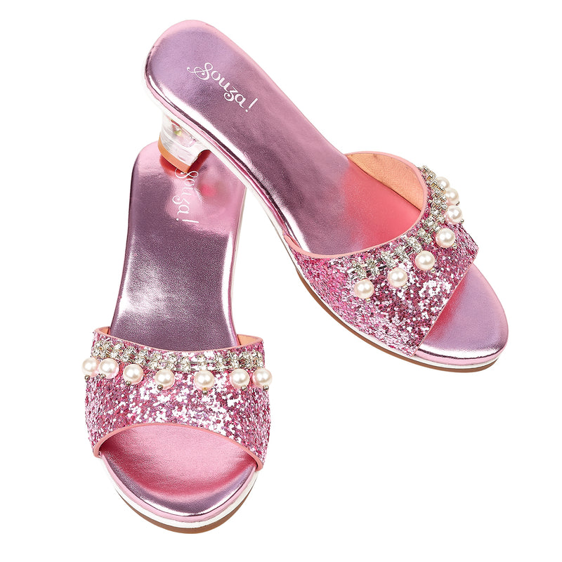 Slipper high heels, Marie-Claire, pink metallic