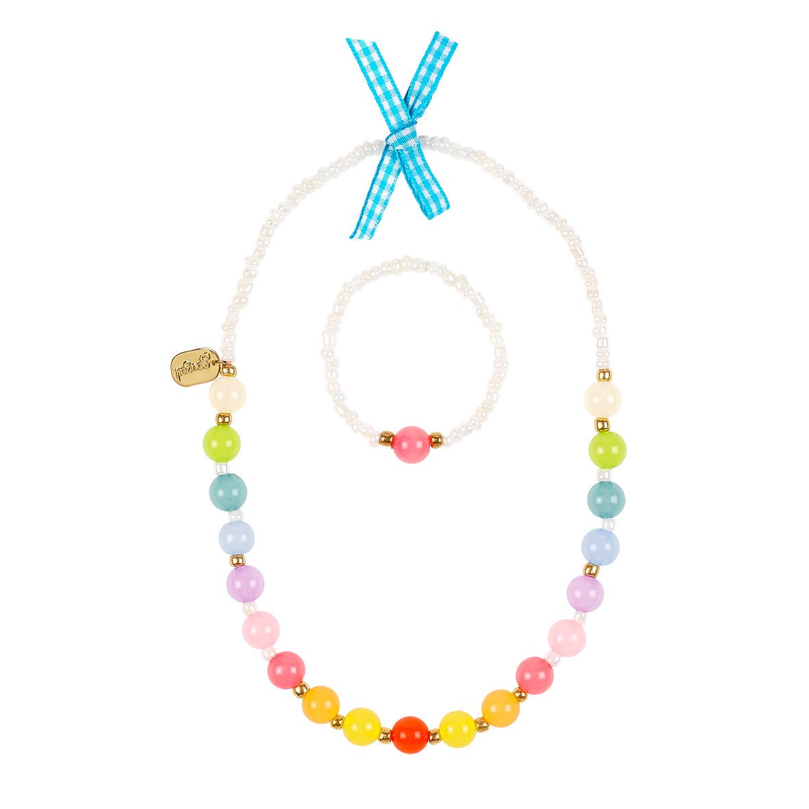 Necklace and bracelet set Evelia rainbow
