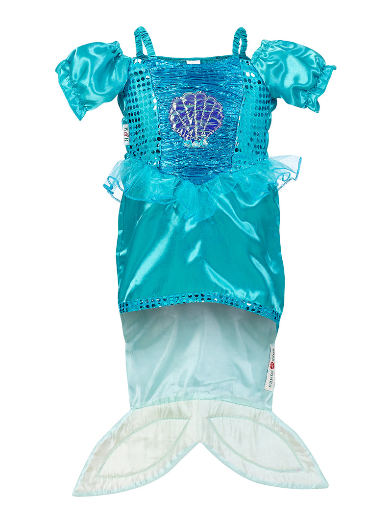 Marina mermaid dress, aqua/lilac