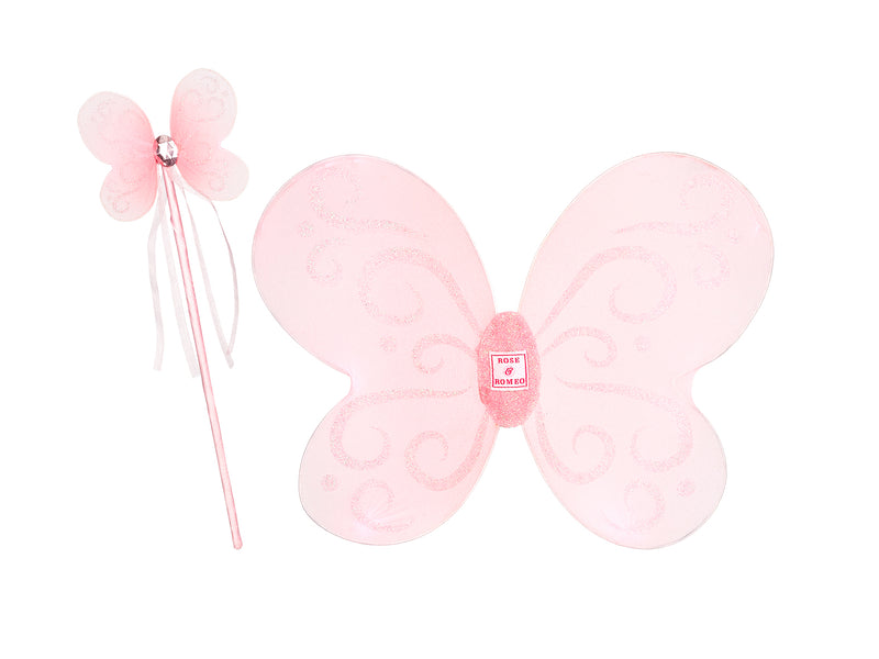 Carola vleugels-toverstaf set, roze